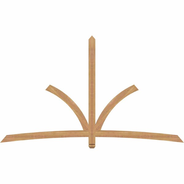 Ekena Millwork Davenport Timber Gable Bracket, Western Red Cedar, 96"W x 56"H x 1 1/2"D x 3 1/2"F, 14/12 Pitch GBW096X56X0204DAV00SWR - main